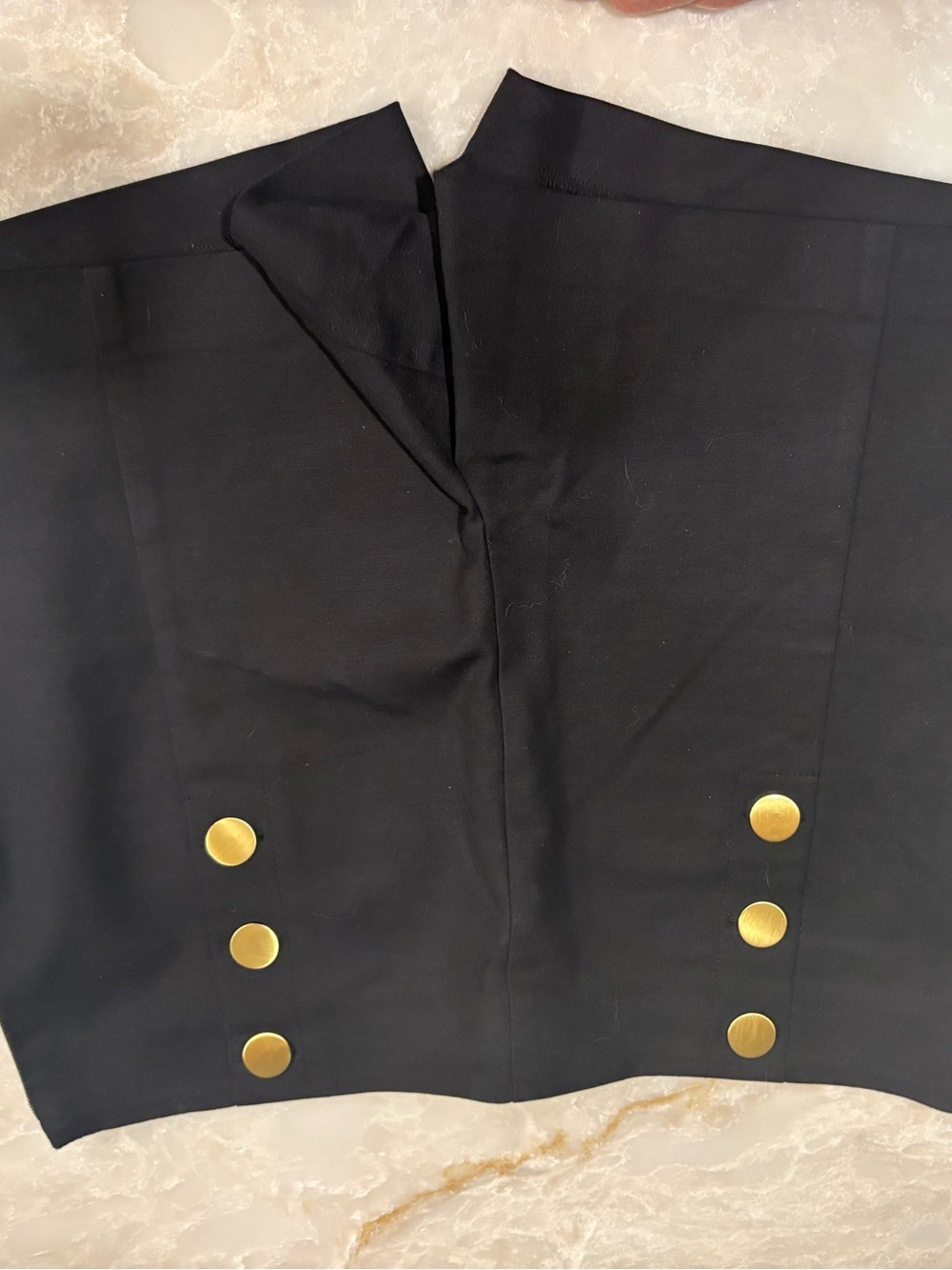LOFT Black High Rise Dress Shorts with Gold Button Detail Size 8